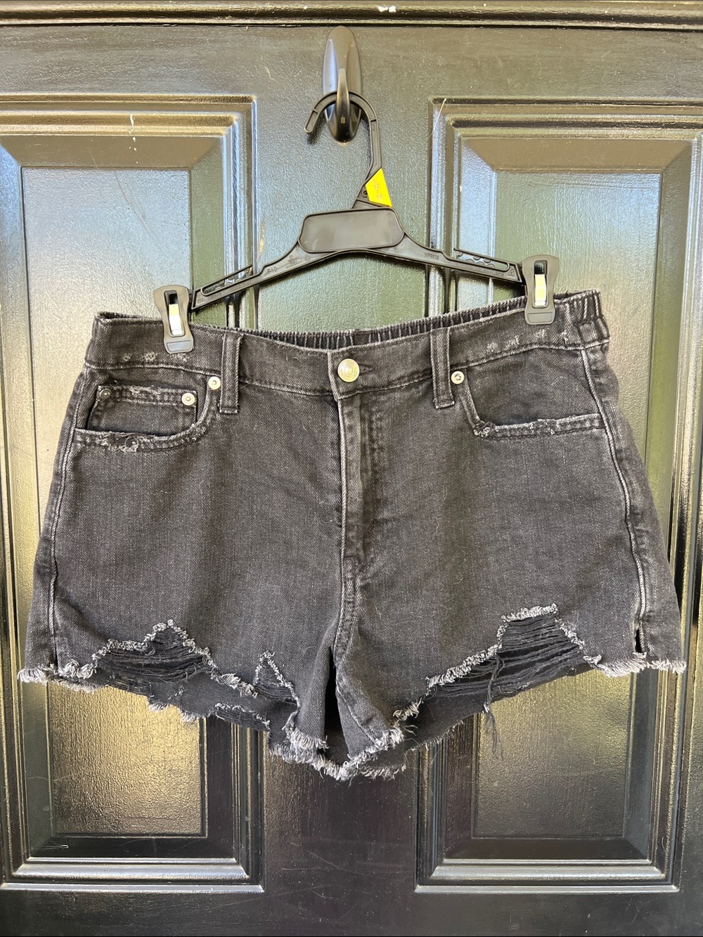 Aerie Women’s Distressed Black Denim Shorts